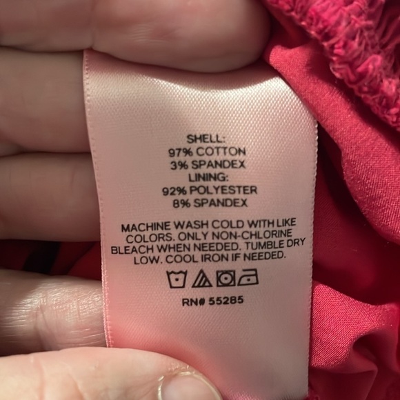 Express Women’s Peplum Top Small Hot Pink Cross Front Smock Back Balloon Sleeve - Picture 9 of 14